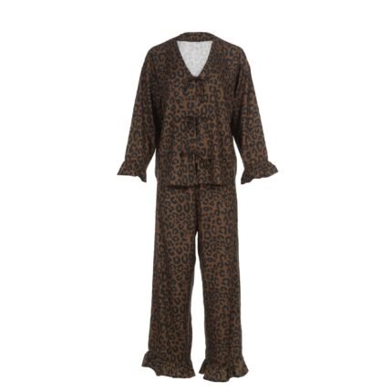 Bambus-Pyjama LEOPARD CHOCO - M (Lang) Hauptbild