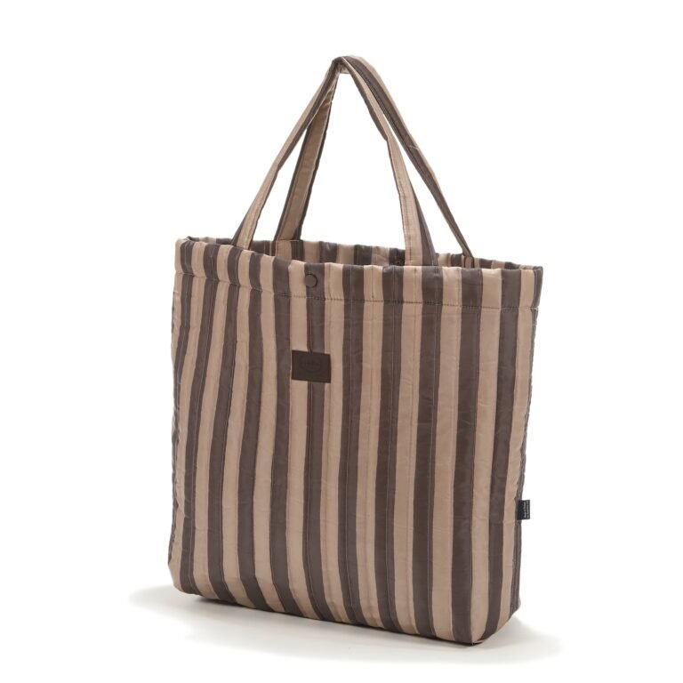 Shopper Tasche gesteppt STRIPES BROWN - L Hauptbild