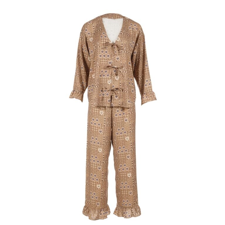 Bambus-Pyjama BANDANA MOCCA - S (Lang) Hauptbild