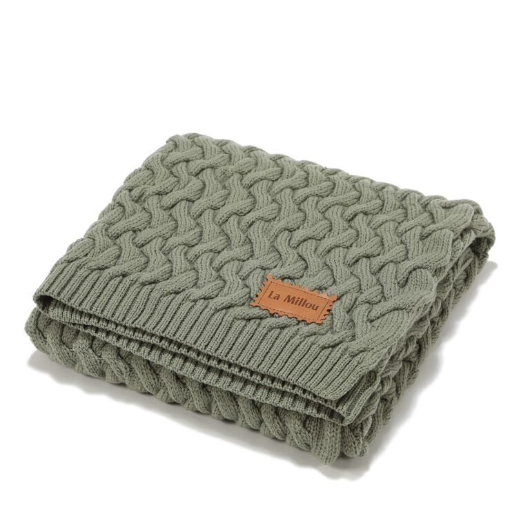 Warme Decke Merino 100% STONED GREEN - S - 85 x 85 cm Hauptbild