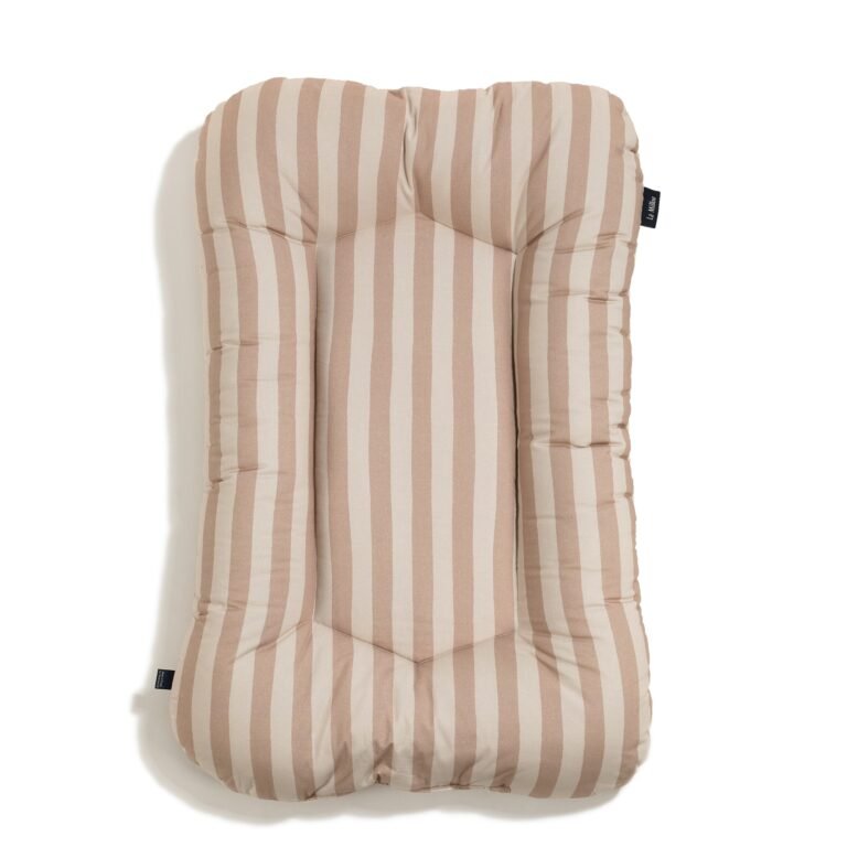 Babynest Baumwolle Velvet STRIPES BEIGE - M - 50 x 86 cm Hauptbild