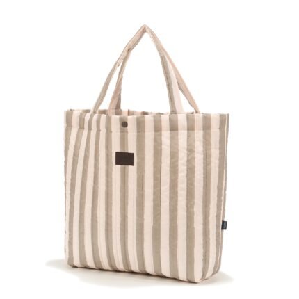 Shopper Tasche gesteppt STRIPES BEIGE - L Hauptbild