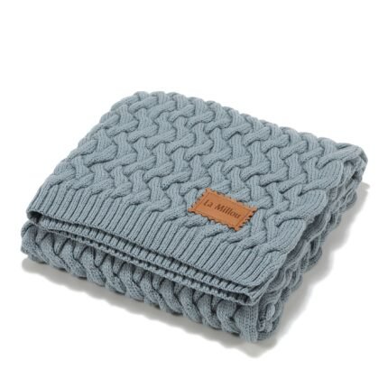 Warme Decke Merino 100% STONED BLUE - S - 85 x 85 cm Hauptbild