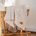 Warme Decke Merino 100% STONED SAND - S - 85 x 85 cm Hauptbild