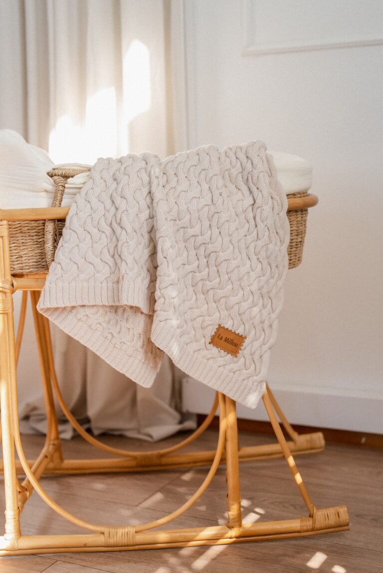 Warme Decke Merino 100% STONED SAND - S - 85 x 85 cm Hauptbild