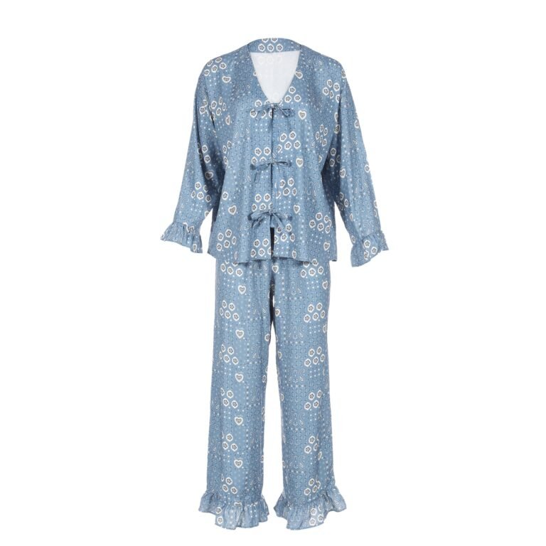 Bambus-Pyjama BANDANA DENIM - M (Lang) Hauptbild