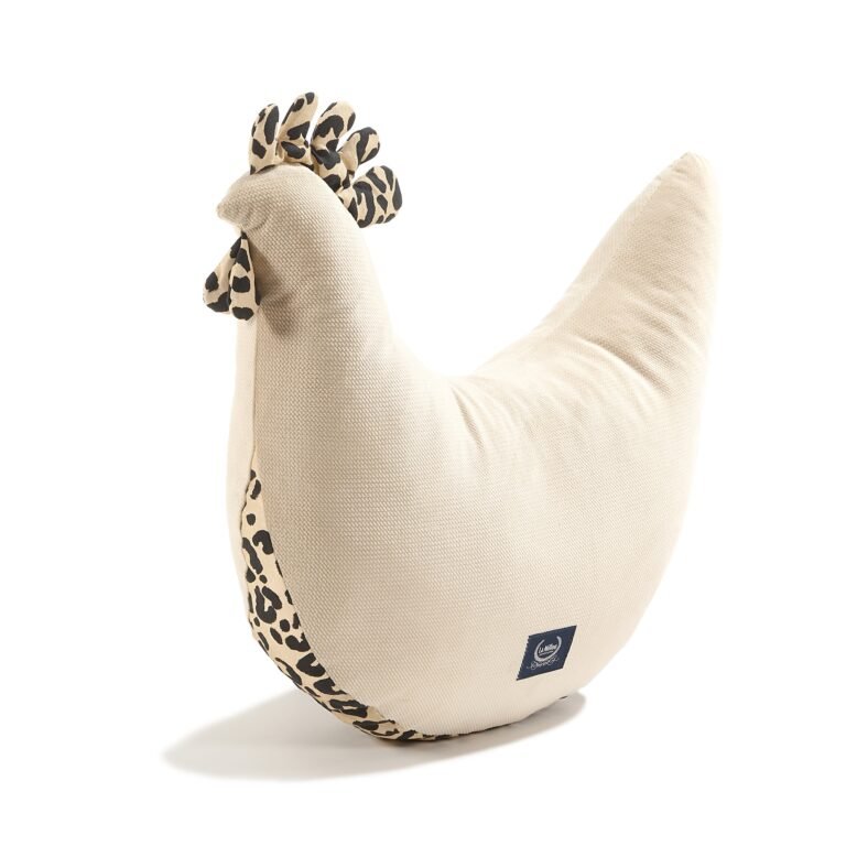 Oma Dana's Henne Kissen Velvet BaumwolleLEOPARD CREAM Hauptbild