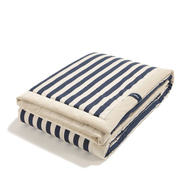 Warme Decke Velvet STRIPES NAVY - XL - 140 x 200 cm_Hauptbild