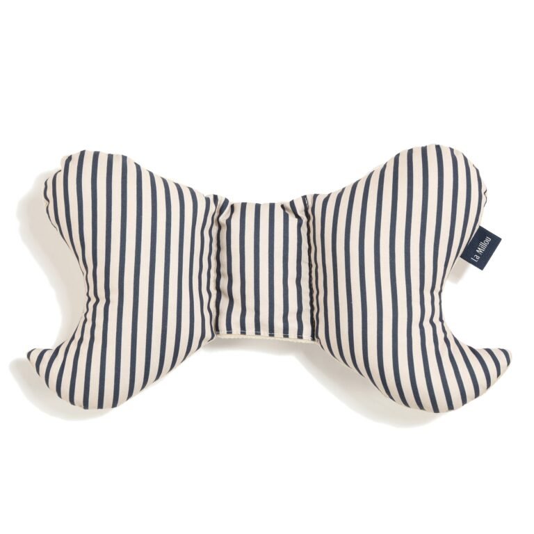 Angel's Wings Kissen Baumwolle Velvet STRIPES NAVY_Hauptbild
