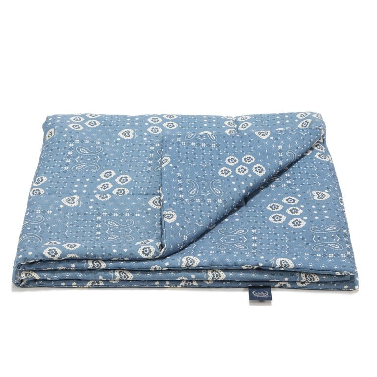 Bettdecke Bambus BANDANA DENIM - M - 80 x 100 cm_Hauptbild