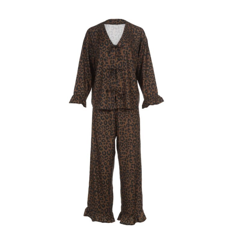 Bambus-Pyjama LEOPARD CHOCO - S (Lang)_Hauptbild