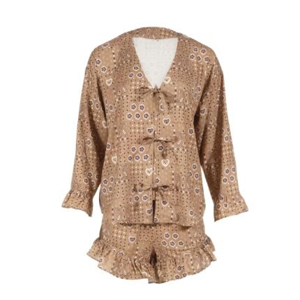 Bambus-Pyjama BANDANA MOCCA - S (Shorts)_Hauptbild