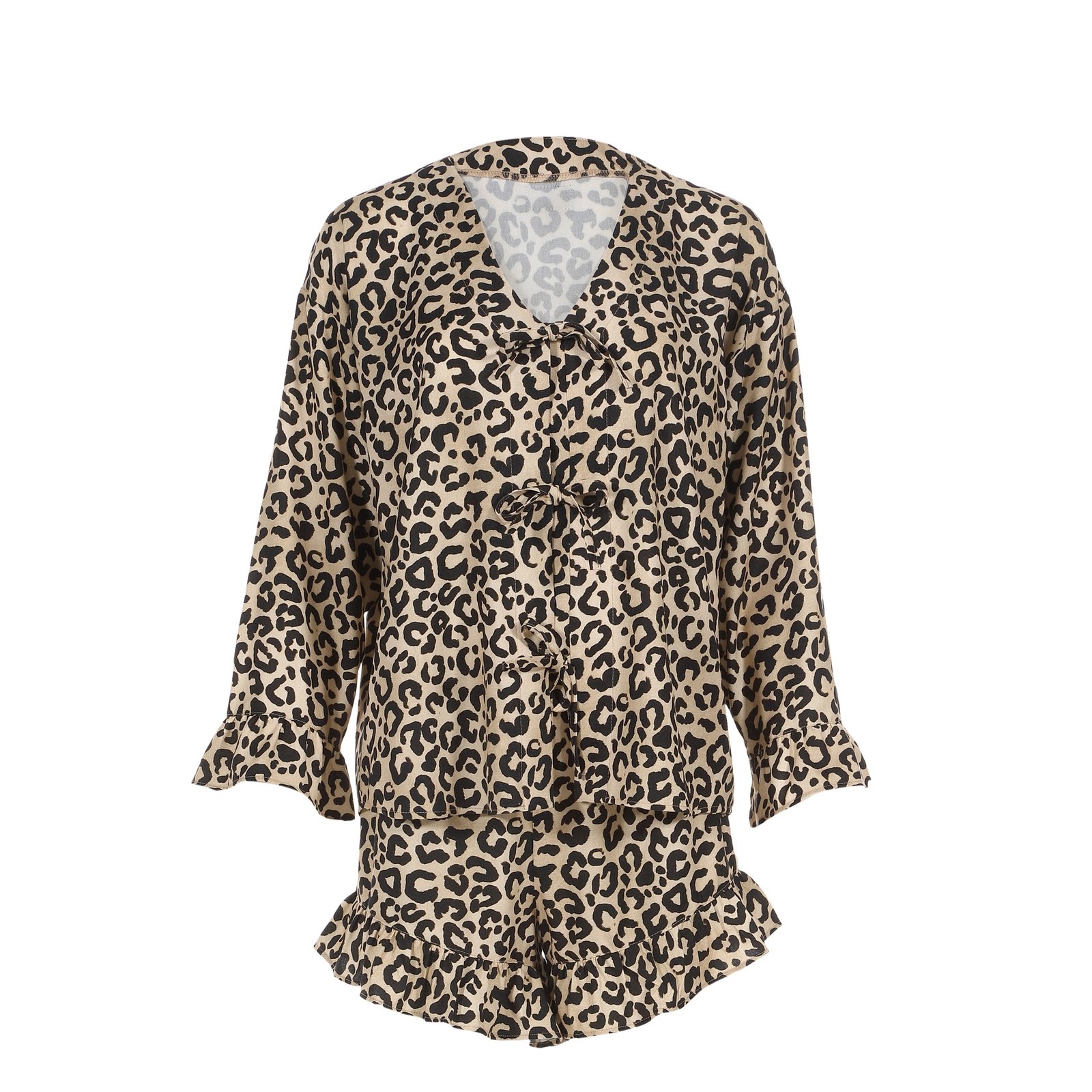 EZ00122077_1 Bambus-Pyjama LEOPARD CREAM - S (Shorts)_Hauptbild