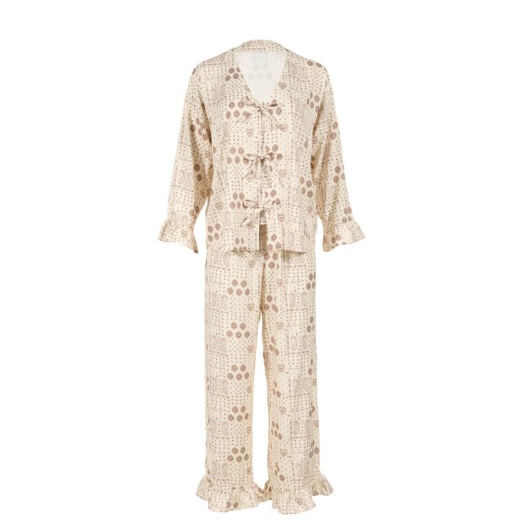 Bambus-Pyjama BANDANA CREAM - S (Lang)_Hauptbild