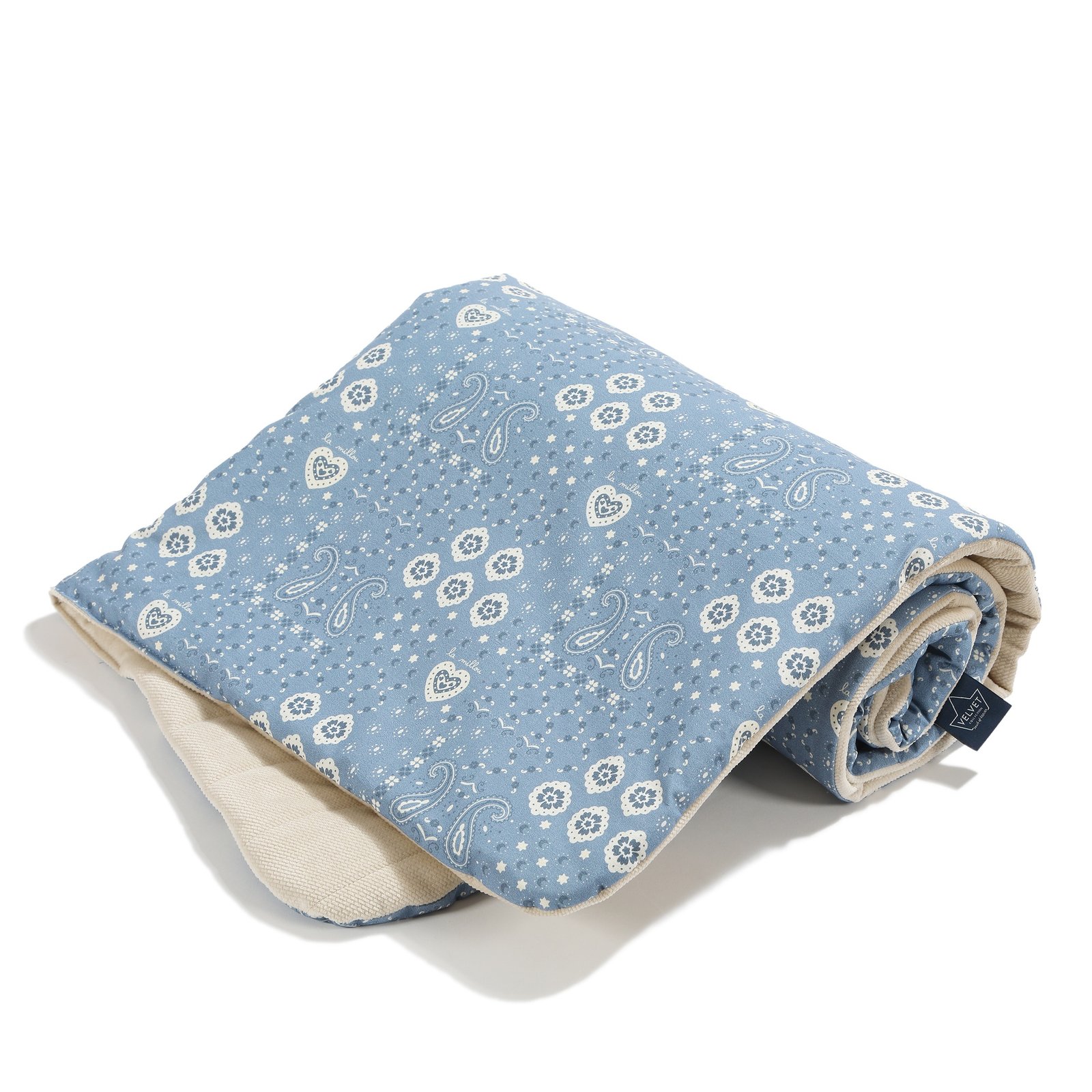 EZ00121800_1 Warme Decke Velvet BANDANA DENIM - M - 80 x 100 cm_Hauptbild