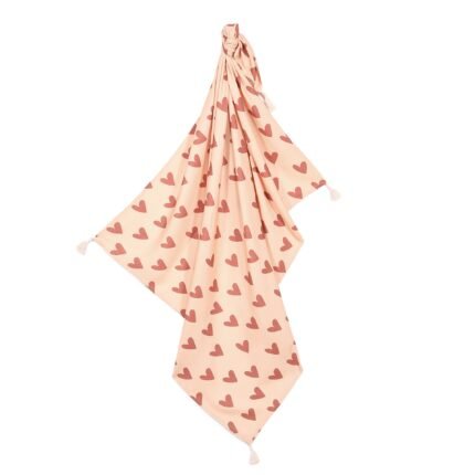 Pucktuch Bambus HEARTBEAT PINK - M - 100 x 120 cm_Hauptbild