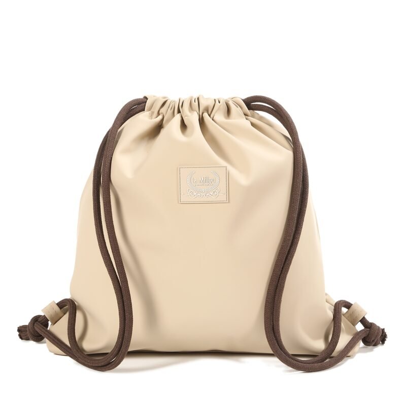 Rucksack gummisack BEIGE_Hauptbild