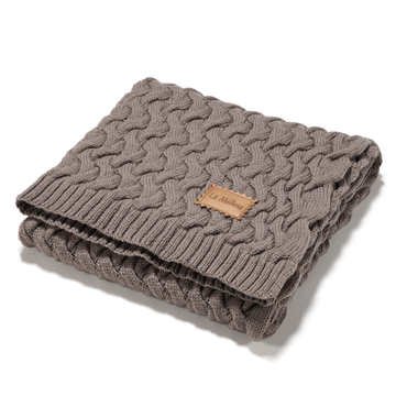 Warme Decke Merino 100% STONED BROWN - S - 85 x 85 cm_Hauptbild